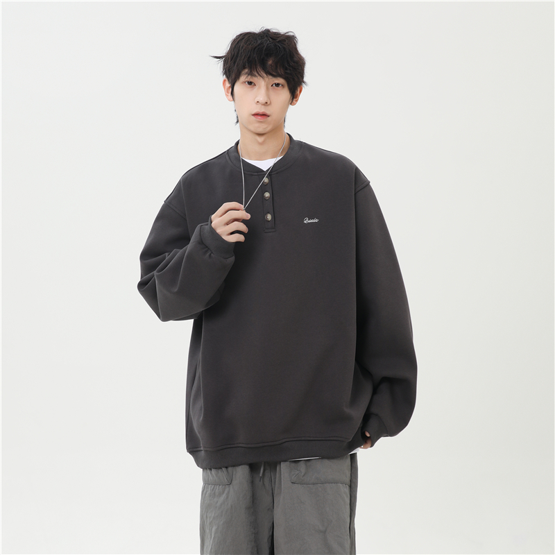 现货春装亨利领刺绣卫衣501-2-WY1003常规特P40加绒45，男装卫衣，星座501-2