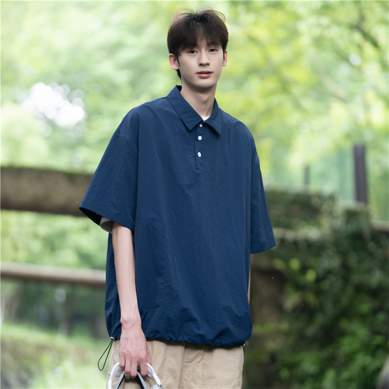 夏季日系侧口袋Polo衫男宽松短袖501-2-CS1006-P58控69,男装Polo衫,星座501-2