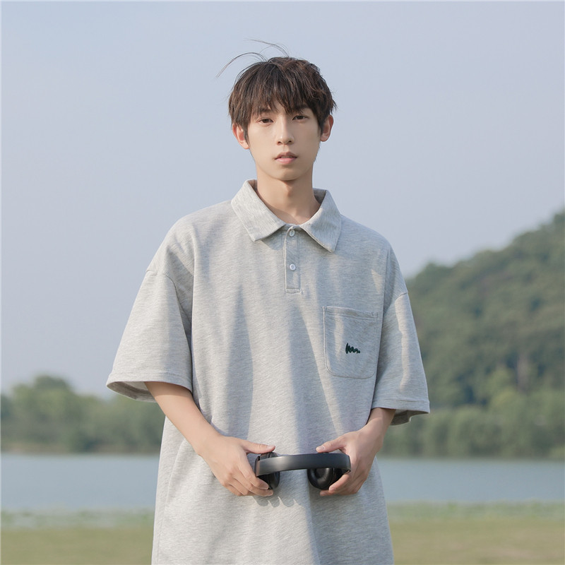 夏季重磅POLO衫刺绣宽松短袖T恤501-2-T1005-P50控68,男装Polo衫,星座501-2