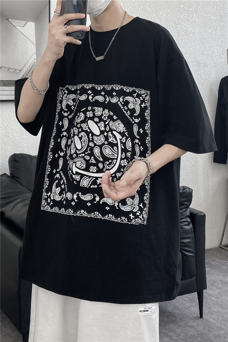 夏季腰花果笑脸印花短袖T恤501-2-TX10-P28,男装T恤,星座501-2
