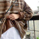秋冬款复古呢料条纹圆领宽松卫衣501-2-WY701-P68（化纤），男装卫衣，星座501-2