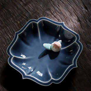 景德镇陶瓷影青霁青瓷壶承台雕刻壶垫盘壶托果盘茶盘茶桌茶道零配