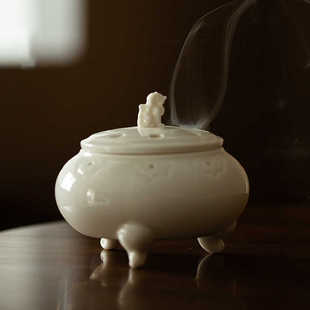 陶瓷香薰炉家用摆件高品质沉檀香粉勾丝香炉茶道茶空间配件书桌小