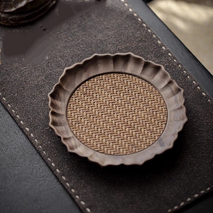 胡桃木莲花腾垫壶承台紫砂养壶垫功夫茶具禅意壶托盘