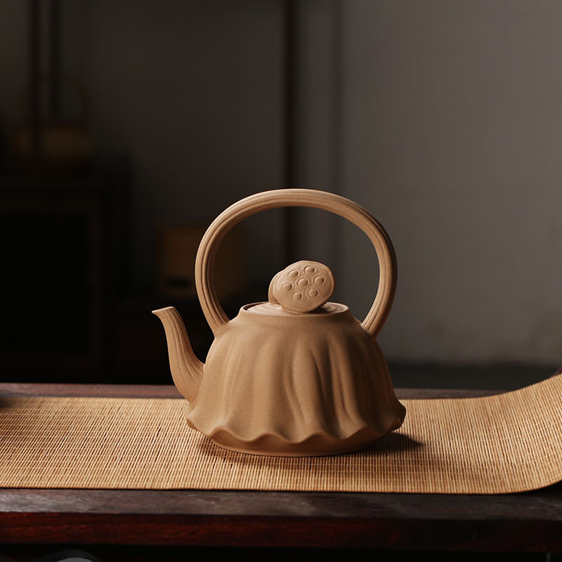 麦饭石煮茶壶粗陶老岩泥提梁壶手工茶壶大容量厂家直销