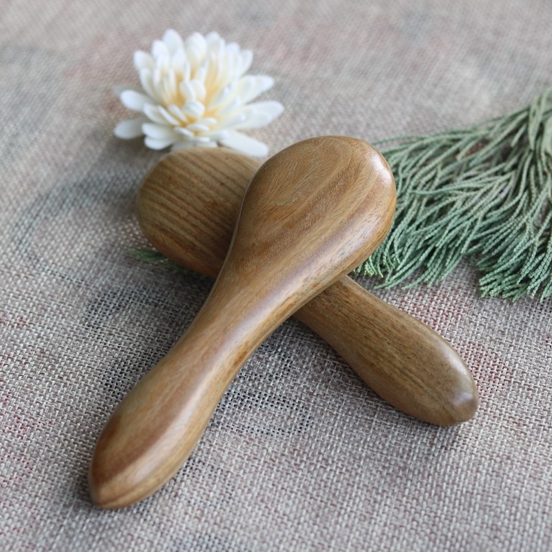 天然檀木眼部按摩点穴笔刮痧棒