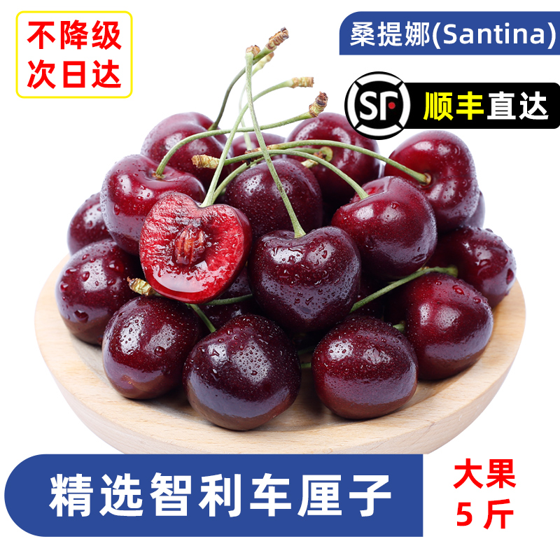 顺丰包邮 智利进口车厘子4j新鲜水果黑珍珠大樱桃现货5斤孕妇礼盒