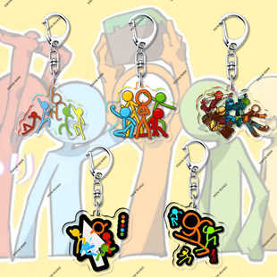 火柴人Alan Becker动画vs动画师周边亚克力钥匙扣创意挂饰礼物