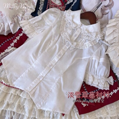 taobao agent Strawberry, genuine design cotton starry sky, Lolita style, with short sleeve