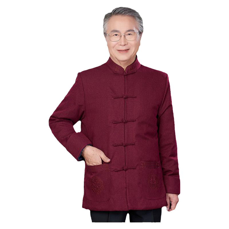 潮牌中老年唐装加厚保暖棉衣外套