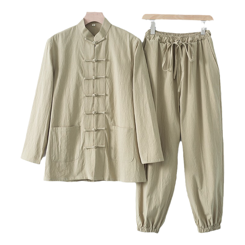 中国风棉麻居士禅服中式复古男装