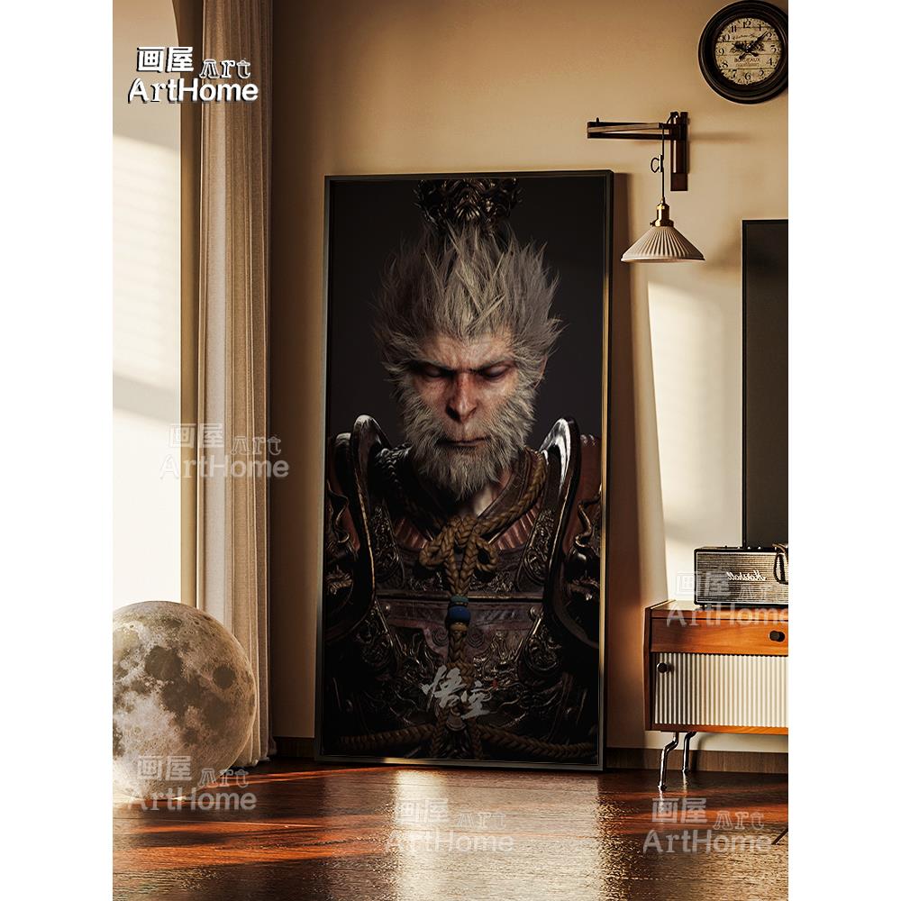 《黑神话悟空》法式中古风餐厅装饰画新中式客厅挂画复古艺术国画