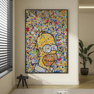 The Simpsons辛普森一家客厅装饰画轻奢动漫人物玄关挂画卧室壁画