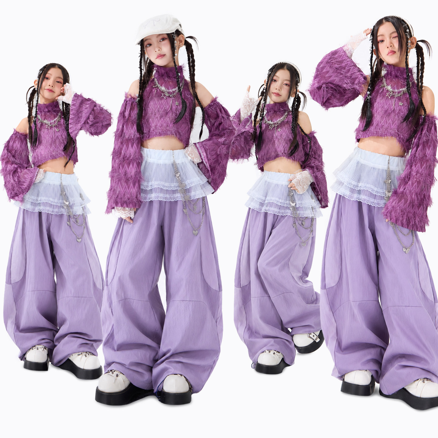 女童爵士舞服装韩版跳舞裤子套装