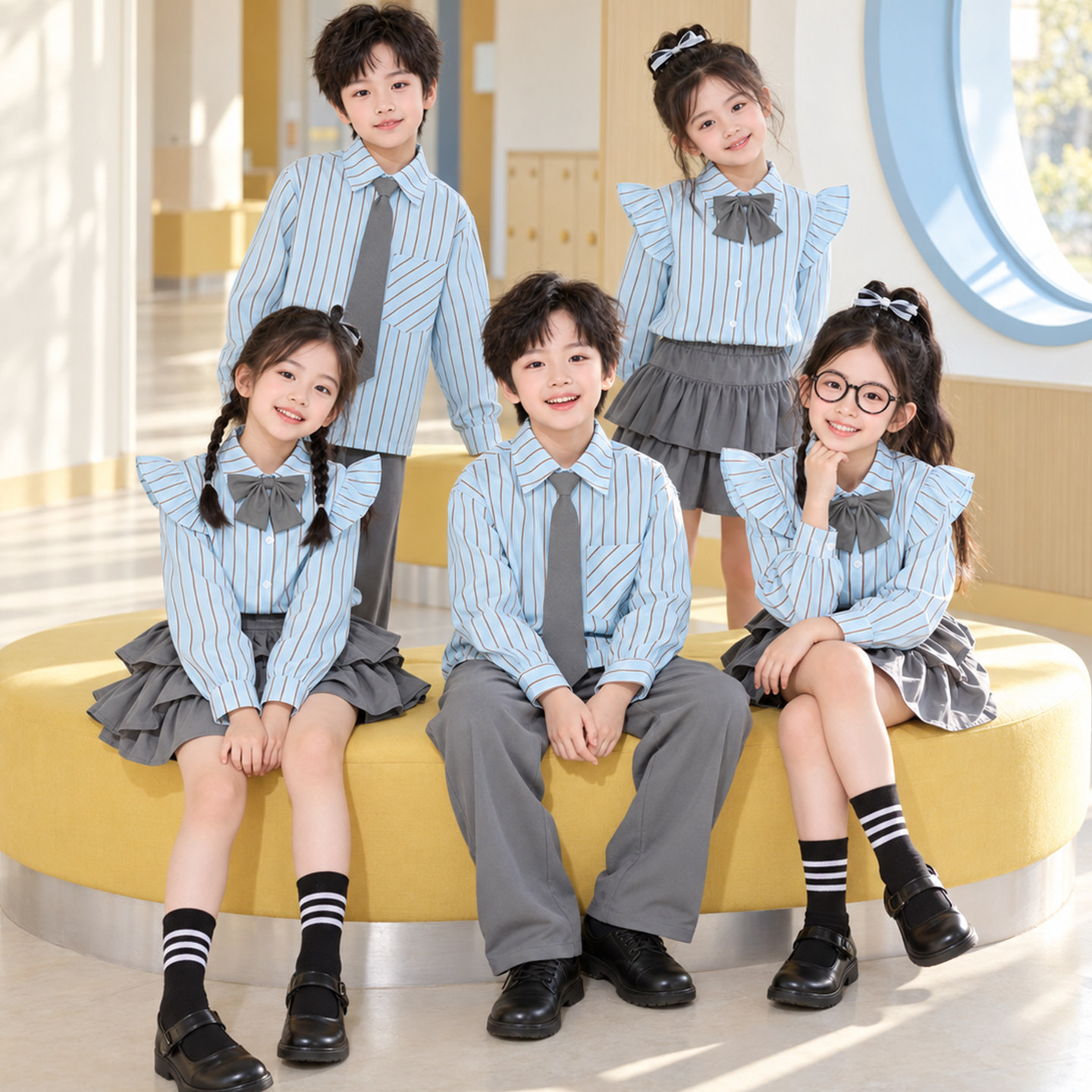 小学生运动会服装套装衬衫学院