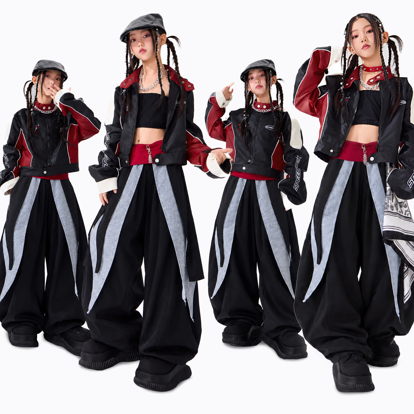 爵士舞女童服装嘻哈jazz穿搭女孩