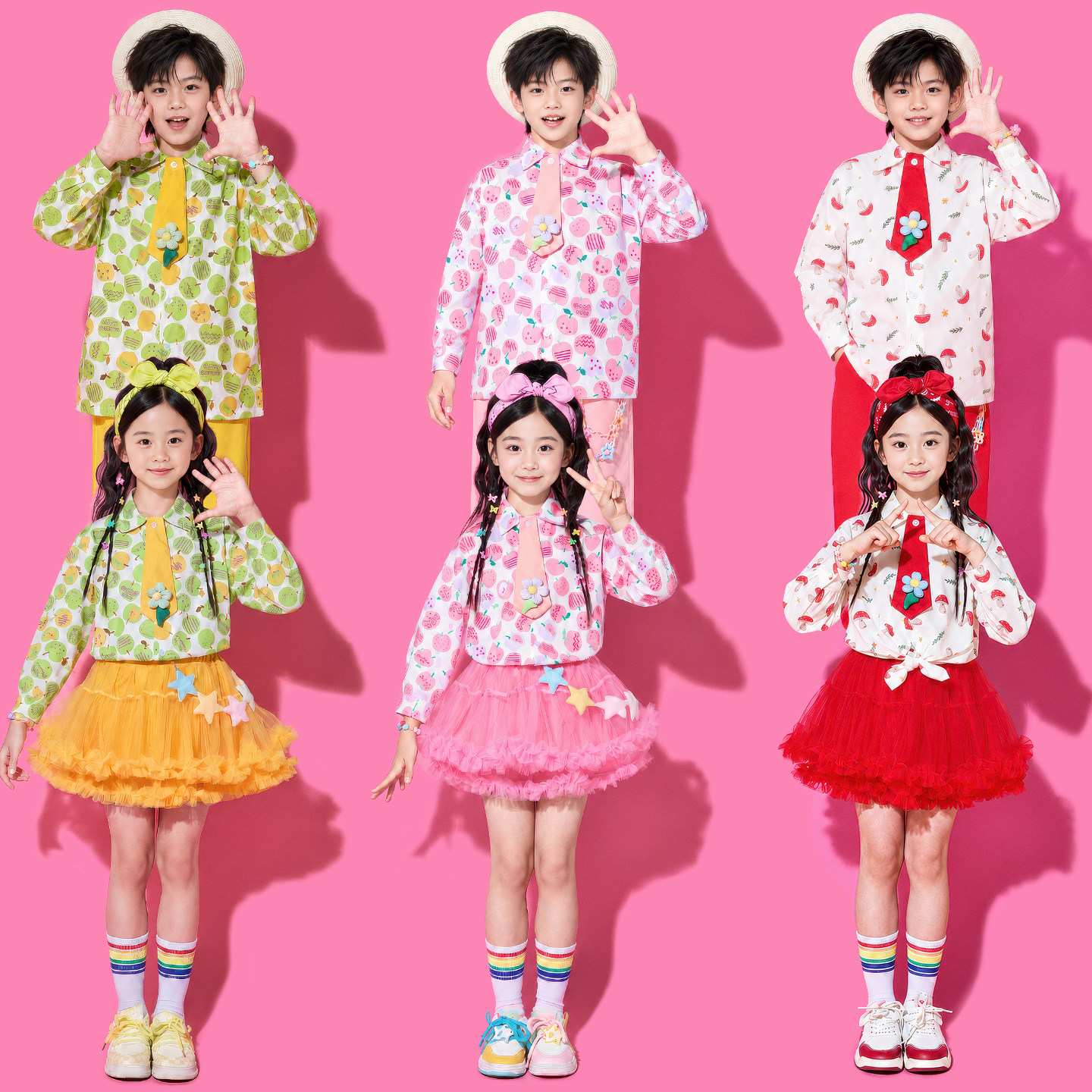 儿童拉拉队演出服秋季小学生运动