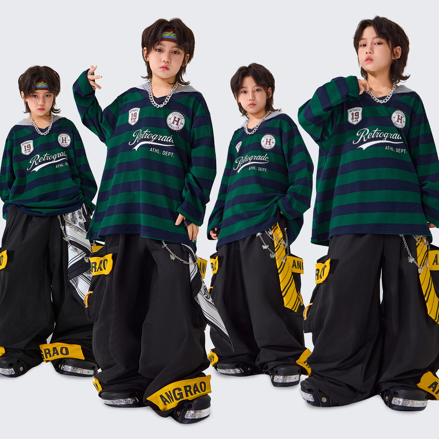 儿童爵士舞套装潮服男童少儿宽松