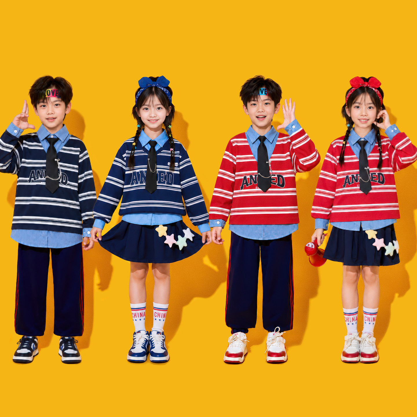 儿童拉拉队演出服小学生运动