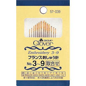 晗颖特价55折日本可乐牌工具（Clover）刺绣针组套--57-039