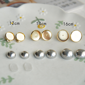 晗颖手工宋锦蓝染布手染布刺绣耳钉配件圆形包扣耳钉18k金