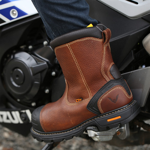 【44-47】Thoro头层牛皮固特异防砸防静电侧拉链皮靴安全工作靴