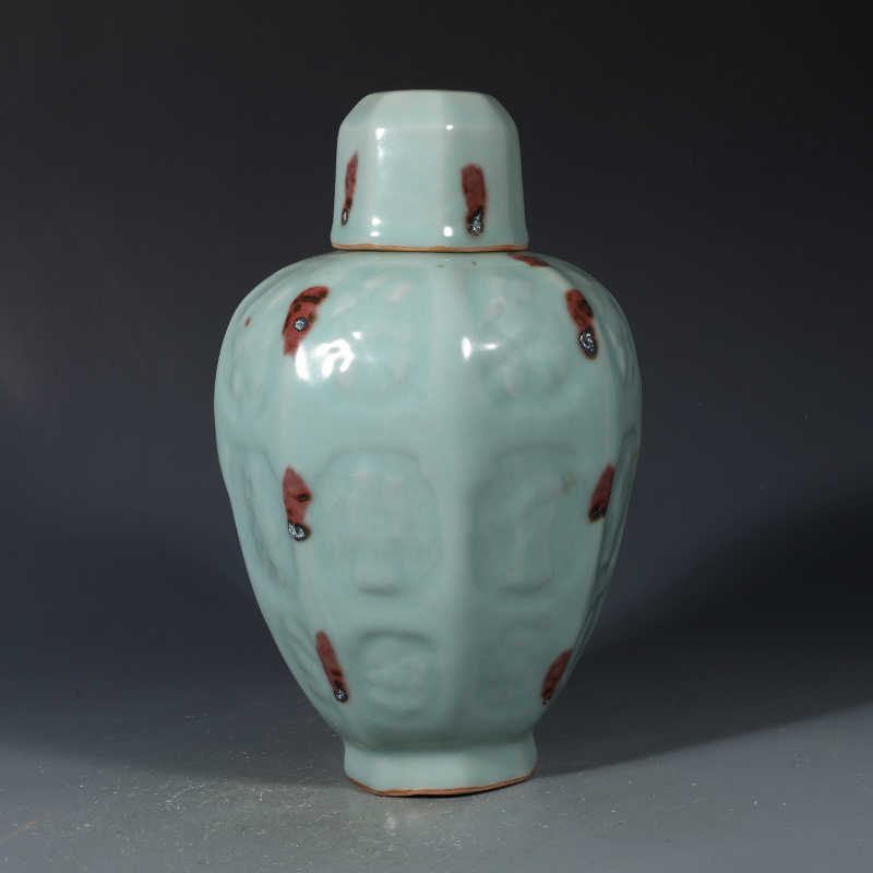 宋龙泉窑梅子青釉带盖梅瓶古董古玩收藏品包老保真老货瓷器摆件