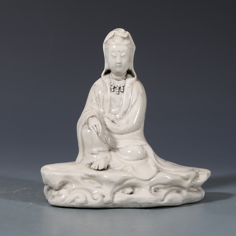 大明德化窑观音坐佛古董古玩收藏品保真瓷器老货旧货老物件包老