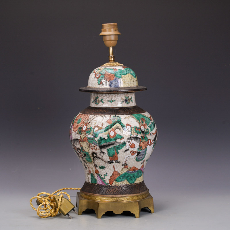 清哥釉五彩刀马旦欧美回流瓷器灯古董古玩旧货老货收藏老物件