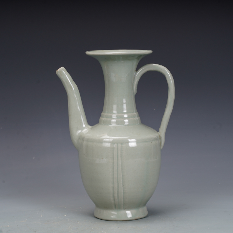 元龙泉窑粉青釉执壶茶壶古董古玩包老窖藏瓷器旧货老货收藏摆件