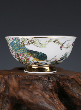 清乾隆御制孔雀纹旧货古董古玩