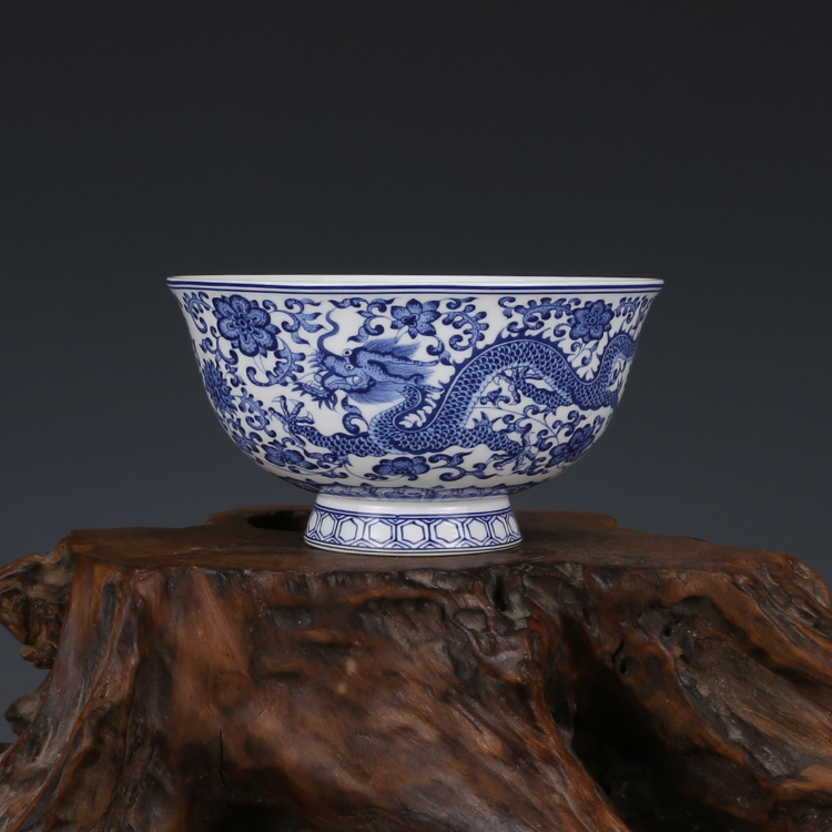 清乾隆御制青花龙纹碗 仿古瓷器 古董古玩 旧货老货收藏品