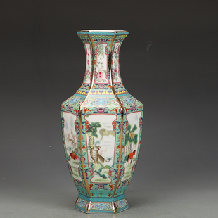 清乾隆描金十二生肖瓶古董古玩收藏品真品包老保真旧货老货