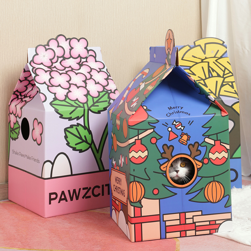 牛奶盒猫抓板瓦楞纸猫窝磨爪器