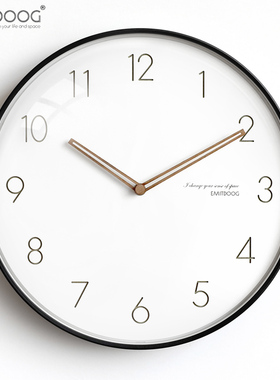 超静音卧室家用客厅挂钟现代简约时尚北欧式时钟挂墙创意石英钟表