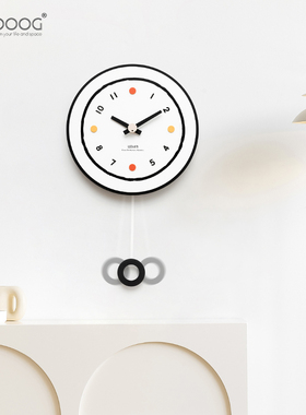 EMITDOOG免打孔网红简约现代挂钟时尚2026新款创意家用客厅时钟表