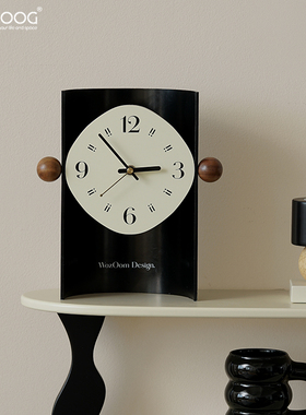 EMITDOOG入户玄关高级感时钟摆件客厅电视柜摆台式桌面钟表装饰品