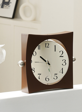 EMITDOOG轻奢复古风摆台式时钟简约桌面摆件客厅卧室座钟装饰品