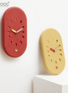 EMITDOOG免打孔网红简约客厅家用挂墙时钟表创意时尚2026新款挂钟