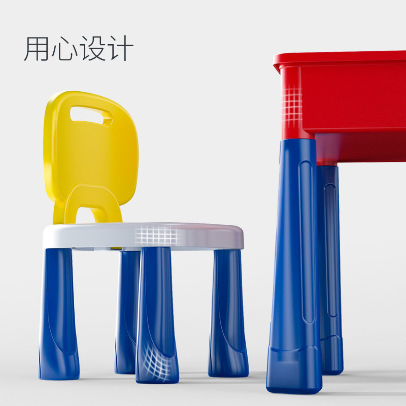 어린이 장난감 대형 입자 빌딩 블록 테이블 다기능 소년과 소녀 조립 퍼즐 6 월 1 일 생일 선물