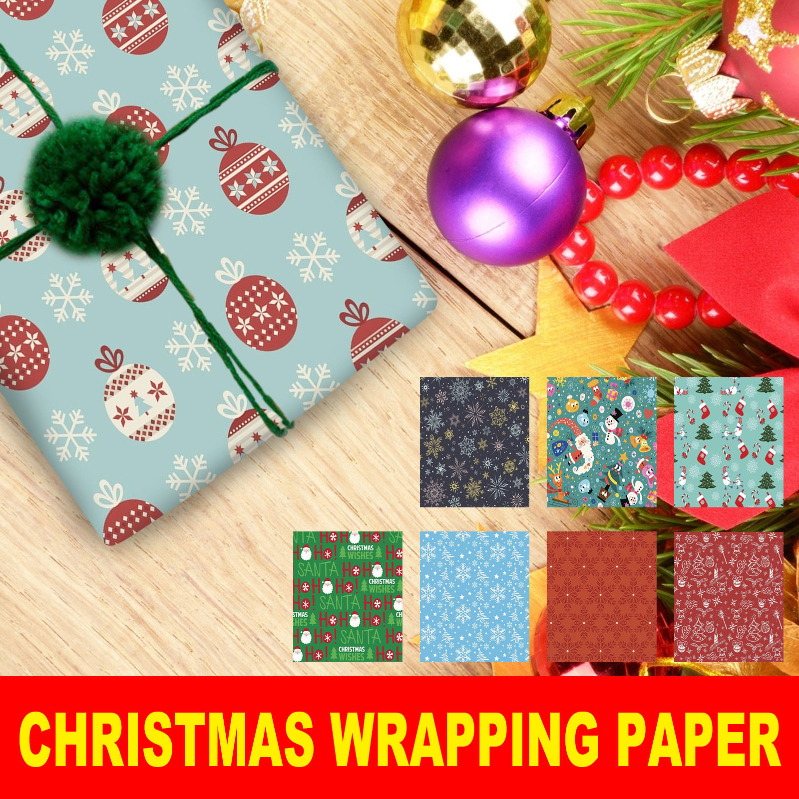 gift wrapping paper 圣诞礼物包装纸diy复古花纸节日礼物包装纸