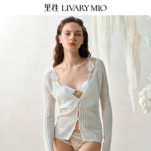 里性 LIVARY MIO 【明星同款】云迹 V领针织开衫上衣绢丝亚麻长袖
