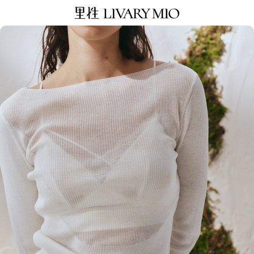 里性 LIVARY MIO 云雾 mist shrouded两穿上衣性感微透真丝针织衫