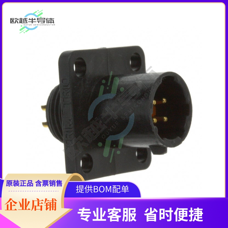 UTS08E4P【CONN RCPT MALE 4P GOLD SLDR CUP】