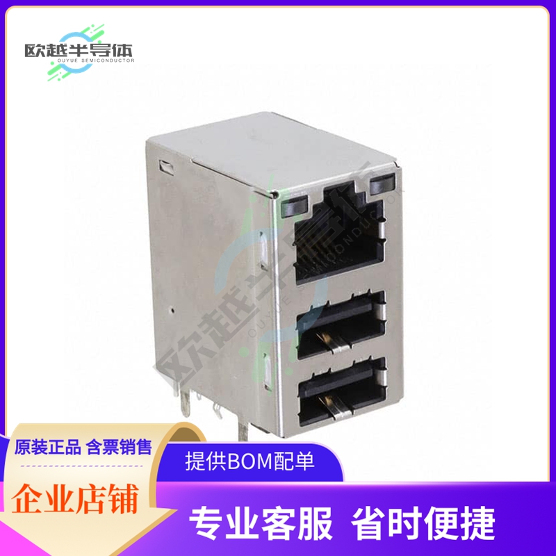 MTJ-DUSB-88JX1-FS-L29-M339Y【RJ45+2*USB2.0,1000M,SURGE+2KV&6