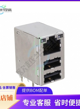 MTJ-DUSB-88JX1-FS-L29-M339Y【RJ45+2*USB2.0,1000M,SURGE+2KV&6