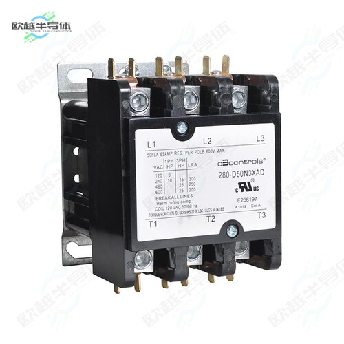 280-D20N3XAD[继电器3 Pole, 20A, 120V AC (50/60 Hz)]