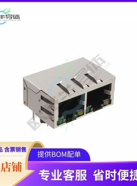 MTJG-2-88TX1-FSD-PG-LH-M4【GANGED 2 POSITION MODULAR JACK,】