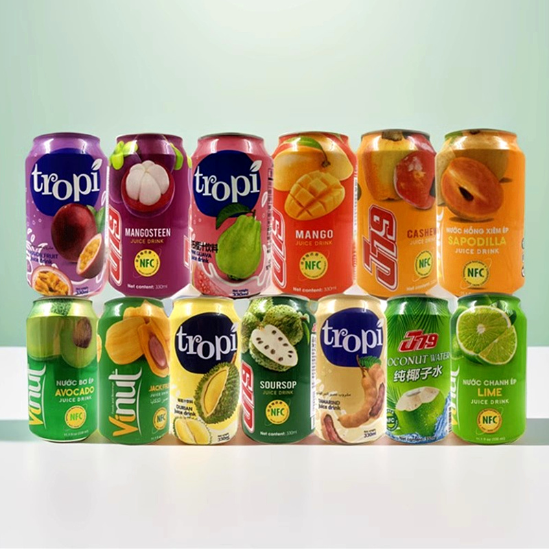 越南进口百香果汁饮料青柠檬酸角山竹味椰子水番石榴莲饮品多口味