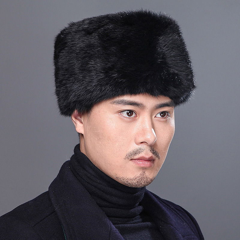 兔毛皮草帽子男冬季加厚保暖棉帽中老年人东北防寒护耳爸爸爷爷帽